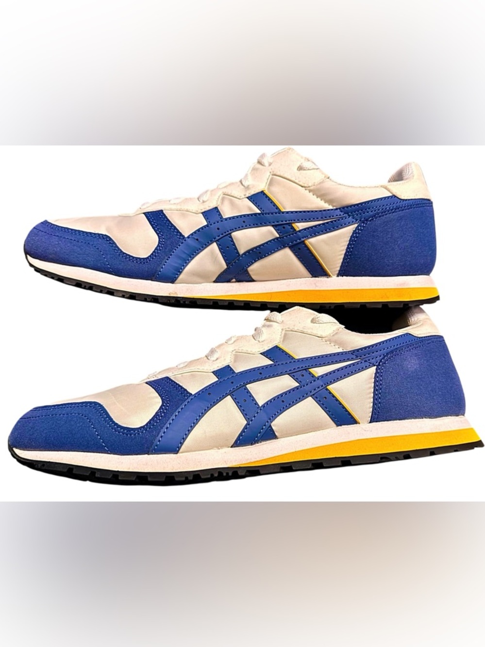 Onitsuka Tiger by Asics White, Blue & Yellow Low-Profile Sneaker